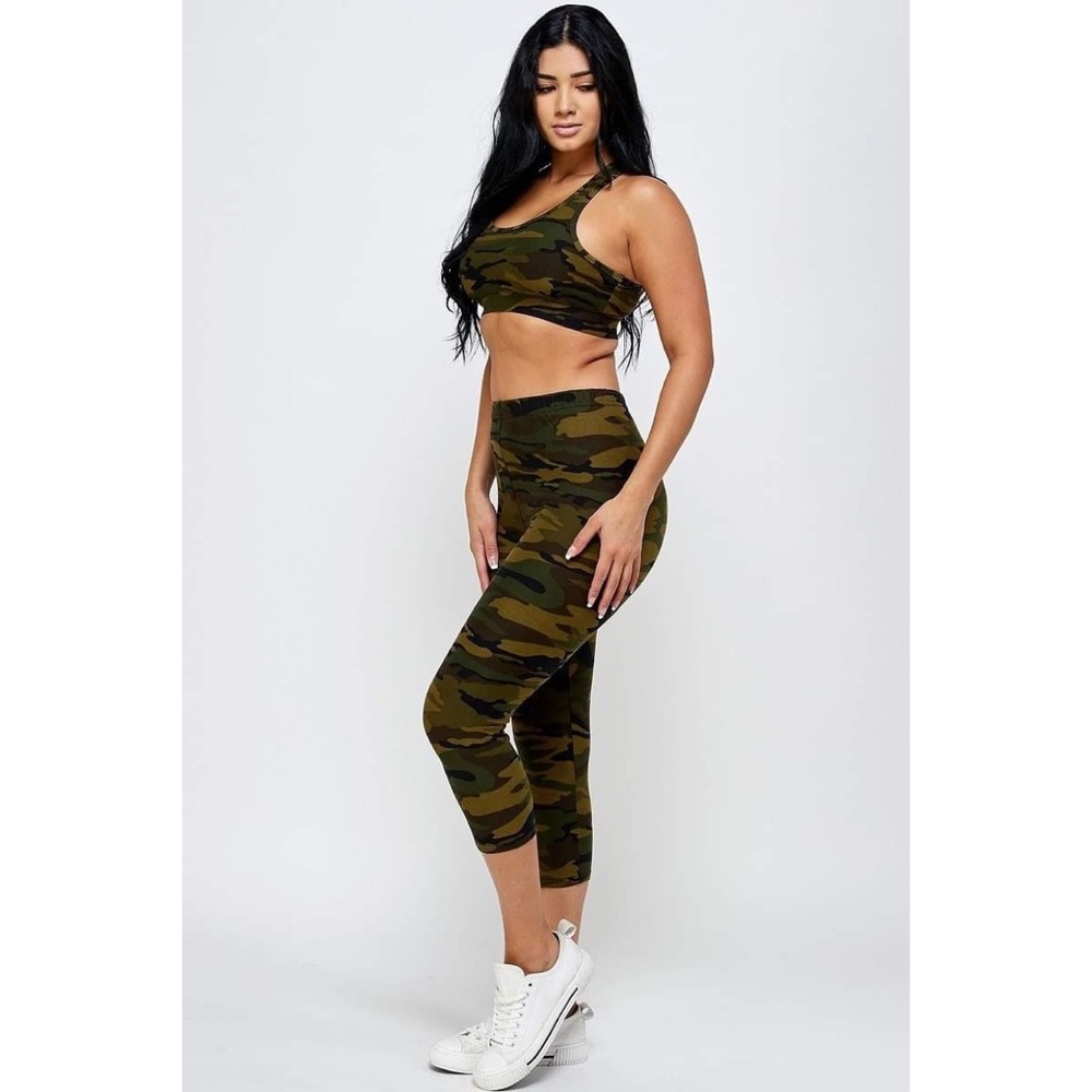 🌀💗 Camouflage Print Bra & Yoga Set🔥